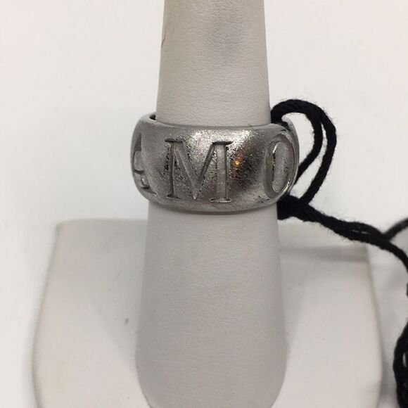 MOOBY AMORE silver tone textured chunky ring Sz 6.75 - Picture 2 of 16